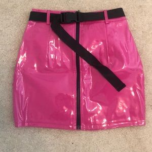 Hot Pink Latex Skirt